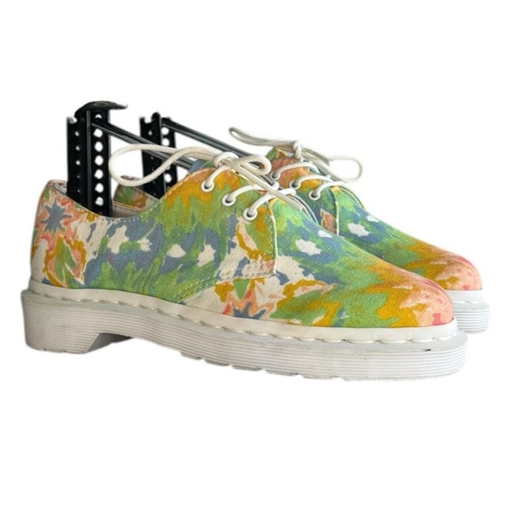 Womens Dr. Martens V Lester MTD Canvas Tie Dye Floral Oxford Shoes Size 5 Green - Picture 3 of 6